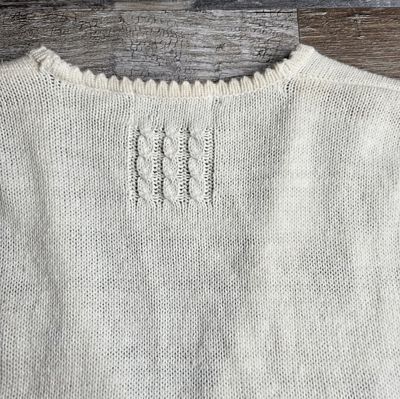 Jantzen Classics Handknit Vintage Sweater Vest Cream With Florals Size XL - Picture 11 of 14